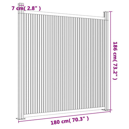 Fence Panel WPC Brown 180x186 cm