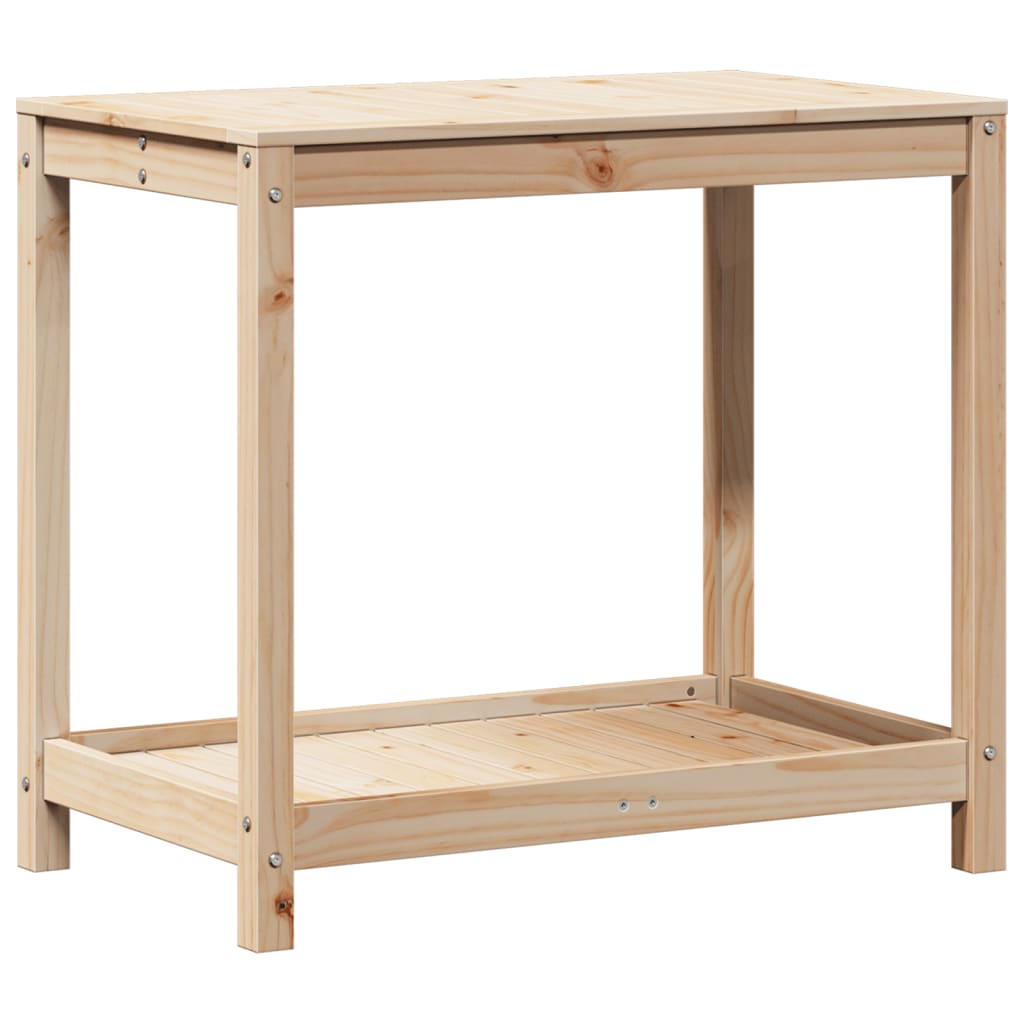 Potting Table with Shelf 82,5x50x75 cm Solid Wood Pine