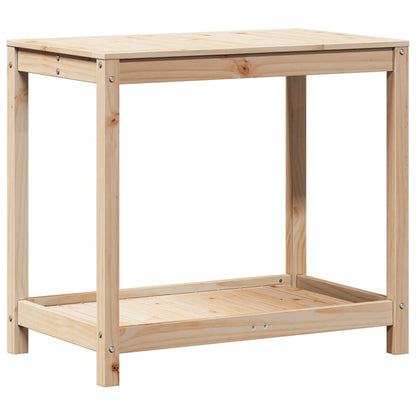 Potting Table with Shelf 82,5x50x75 cm Solid Wood Pine