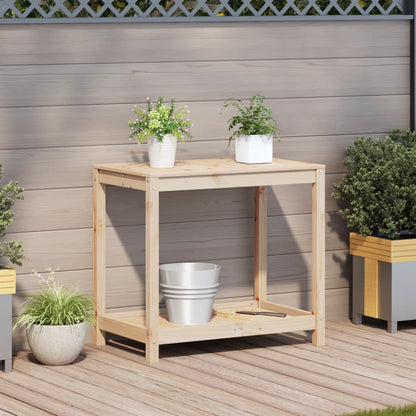 Potting Table with Shelf 82,5x50x75 cm Solid Wood Pine