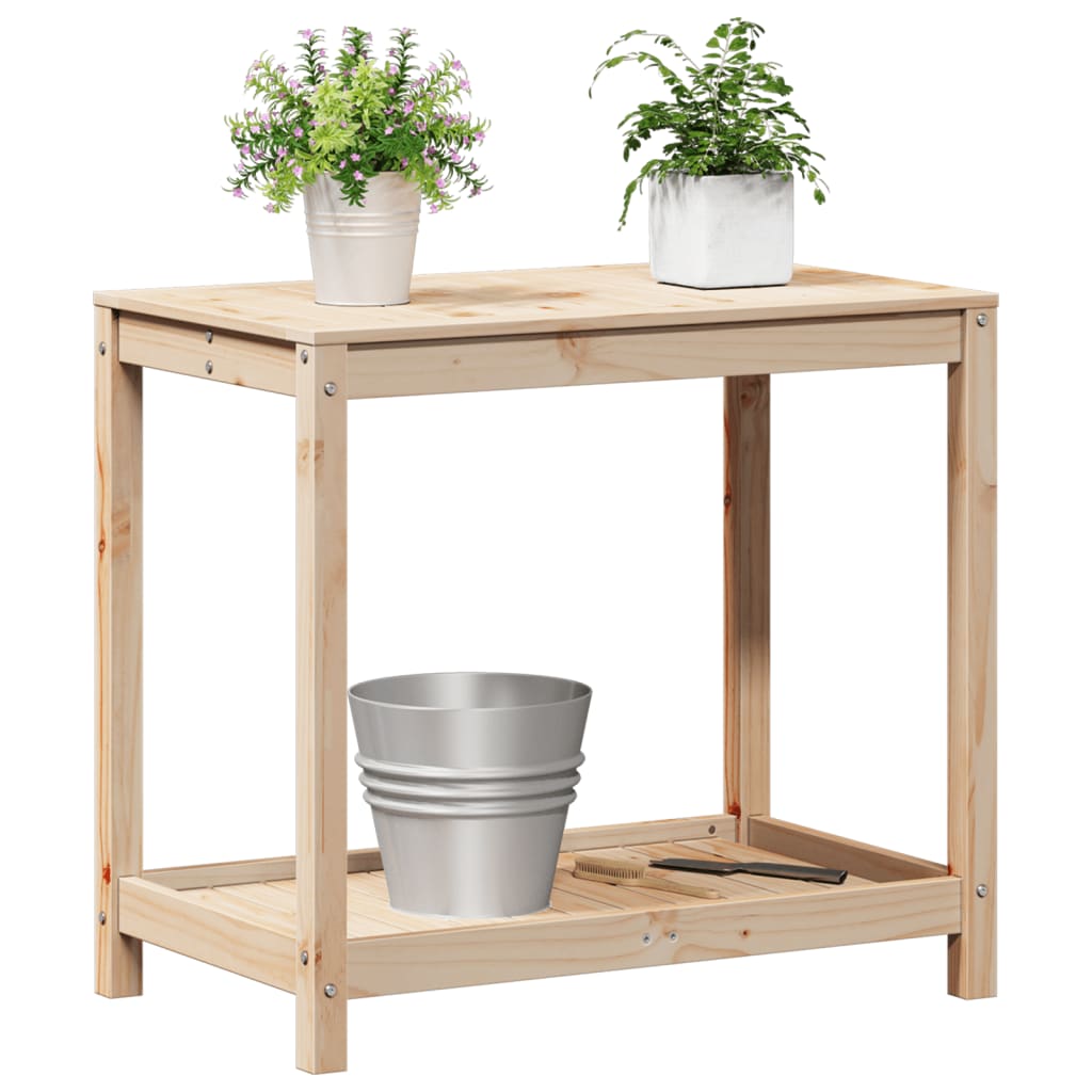 Potting Table with Shelf 82,5x50x75 cm Solid Wood Pine