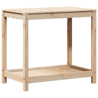 Potting Table with Shelf 82,5x50x75 cm Solid Wood Pine