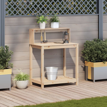 Potting Table with Shelves 82,5x50x109,5 cm Solid Wood Pine
