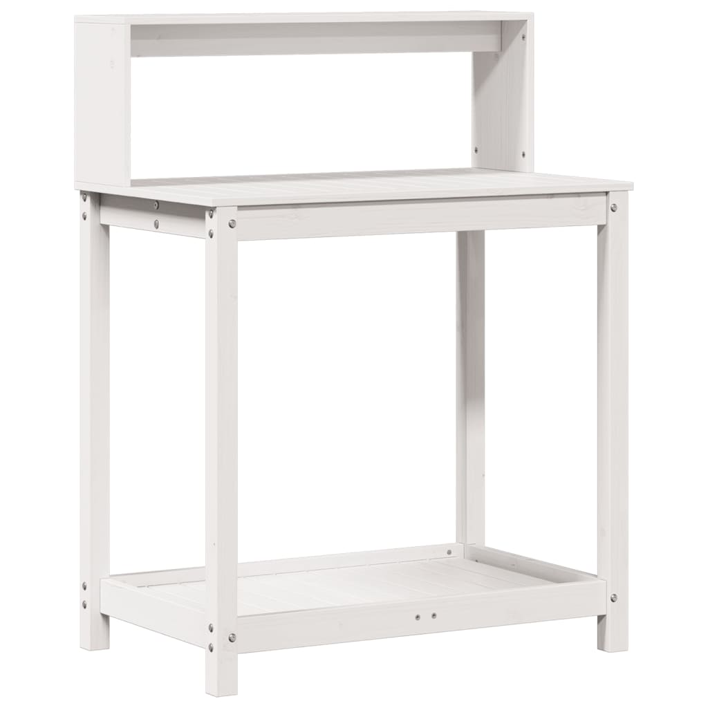 Potting Table with Shelves White 82.5x50x109.5 cm