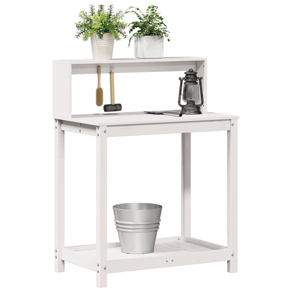 Potting Table with Shelves White 82.5x50x109.5 cm