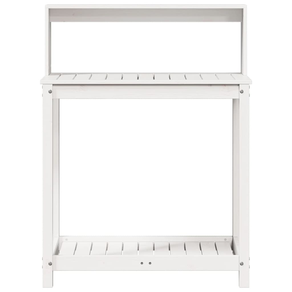 Potting Table with Shelves White 82.5x50x109.5 cm