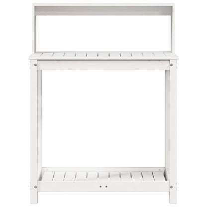 Potting Table with Shelves White 82.5x50x109.5 cm