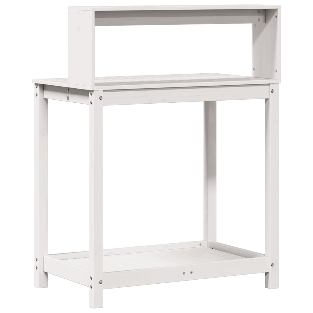 Potting Table with Shelves White 82.5x50x109.5 cm