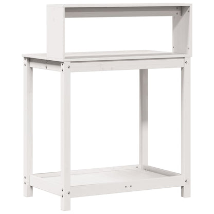 Potting Table with Shelves White 82.5x50x109.5 cm