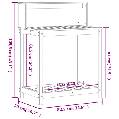 Potting Table with Shelves 82,5x50x109,5 cm Solid Wood Douglas
