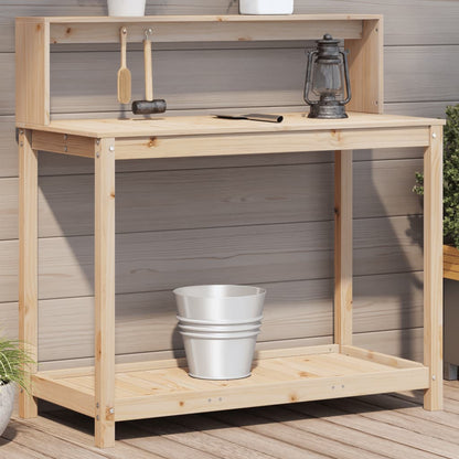 Potting Table with Shelves 108x50x109,5 cm Solid Wood Pine