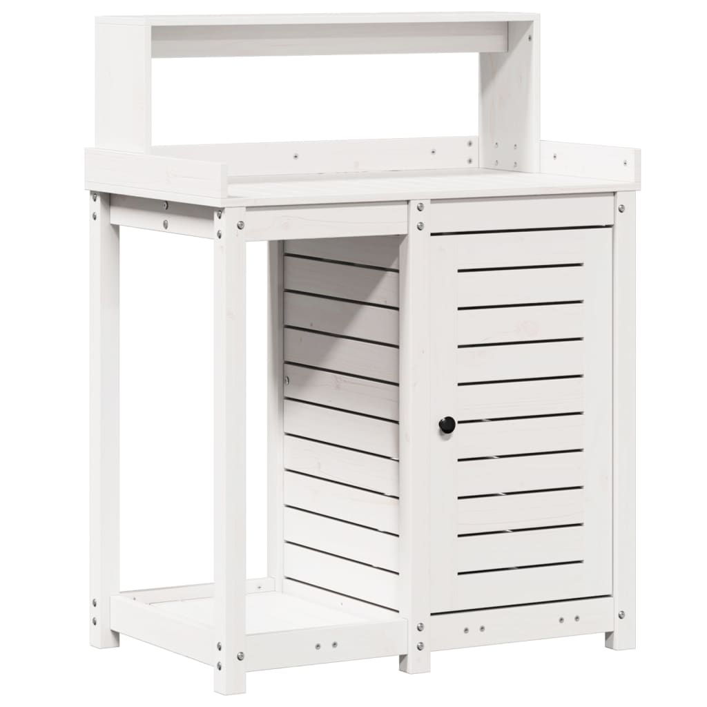 Potting Table with Shelves White 82.5x50x109.5 cm