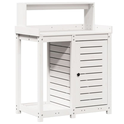 Potting Table with Shelves White 82.5x50x109.5 cm