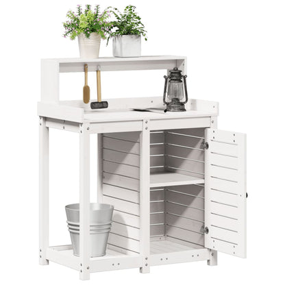 Potting Table with Shelves White 82.5x50x109.5 cm