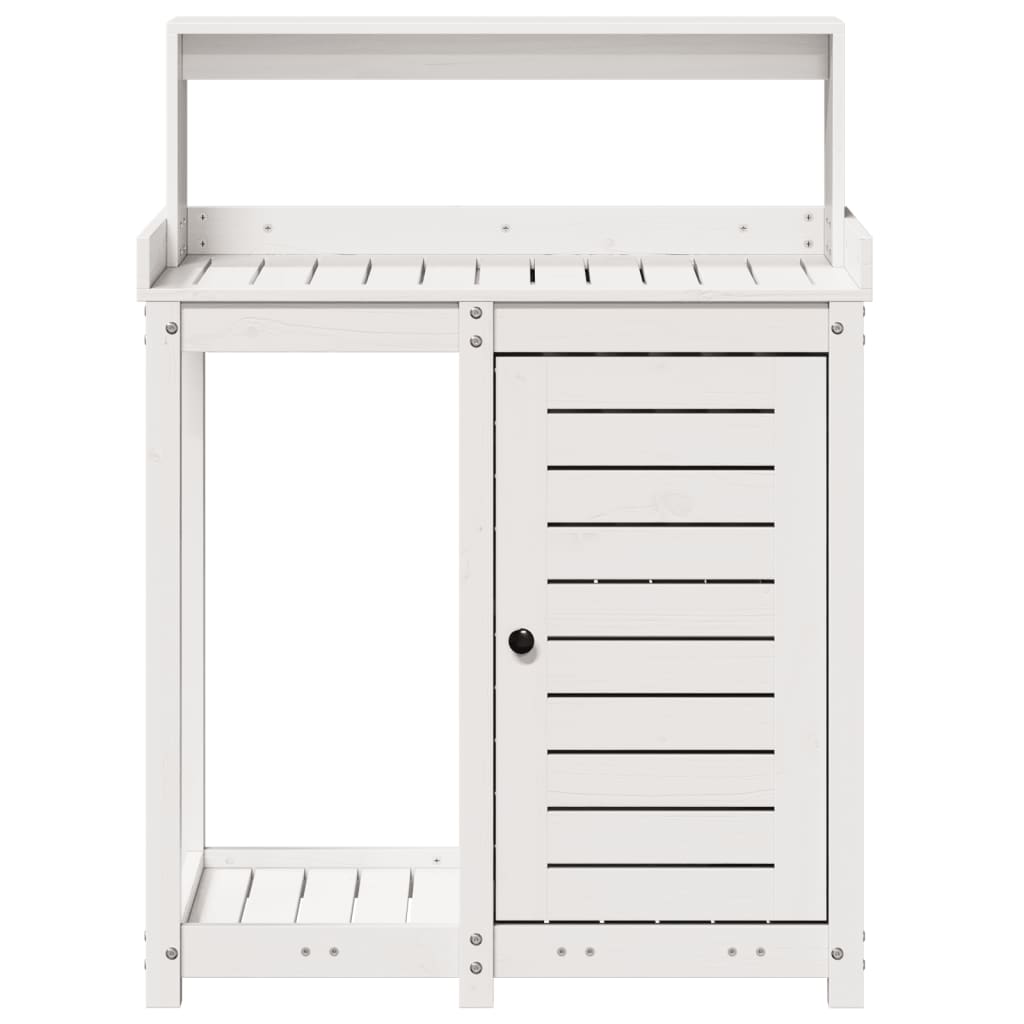 Potting Table with Shelves White 82.5x50x109.5 cm