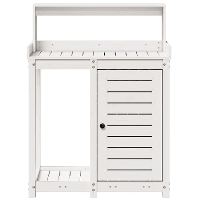 Potting Table with Shelves White 82.5x50x109.5 cm