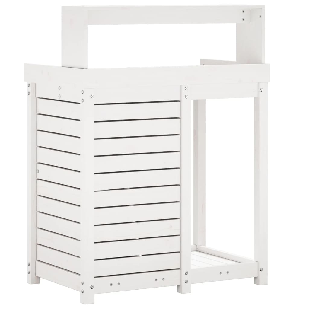 Potting Table with Shelves White 82.5x50x109.5 cm