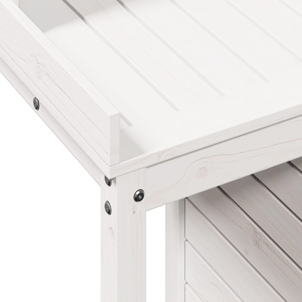 Potting Table with Shelves White 82.5x50x109.5 cm