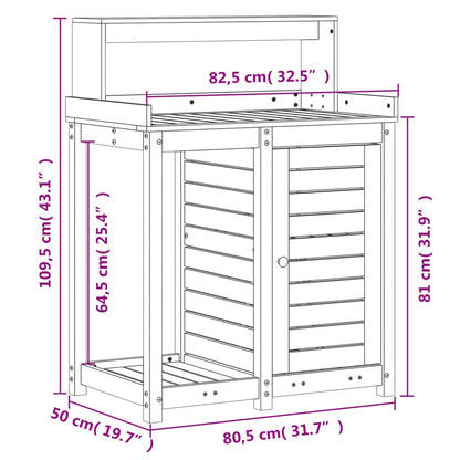 Potting Table with Shelves White 82.5x50x109.5 cm