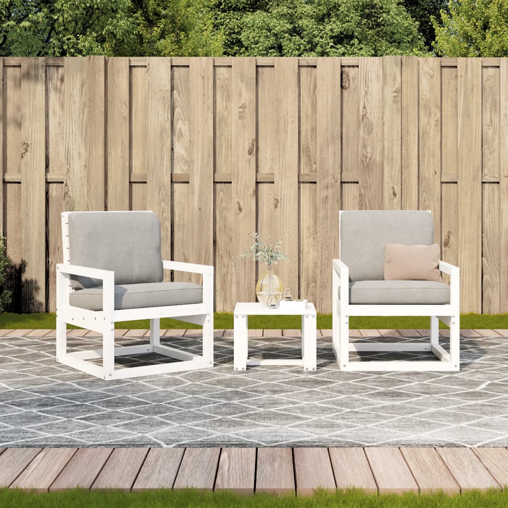 Garden Lounge Set | White | Solid Pine Wood | Medium | Modular