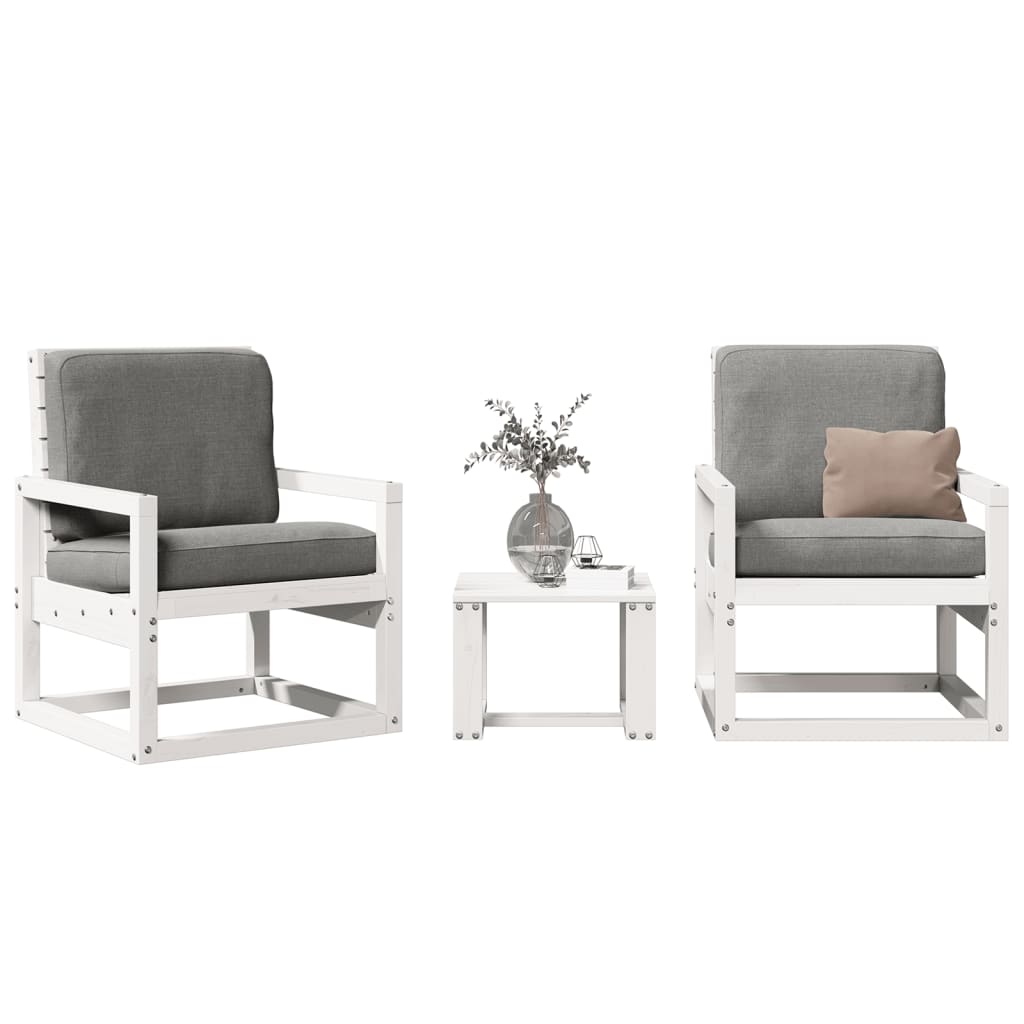 Garden Lounge Set | White | Solid Pine Wood | Medium | Modular