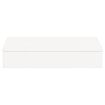 Sandpit with Cover White 111x111x19,5 cm Solid Wood Pine