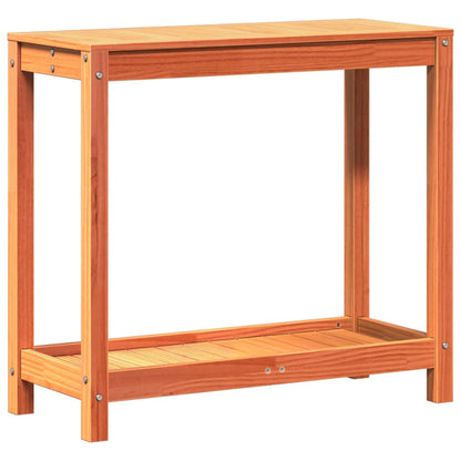 Potting Table with Shelf Wax Brown 82.5x35x75cm Solid Wood Pine