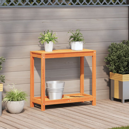 Potting Table with Shelf Wax Brown 82.5x35x75cm Solid Wood Pine