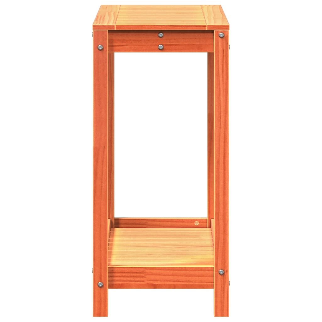 Potting Table with Shelf Wax Brown 82.5x35x75cm Solid Wood Pine