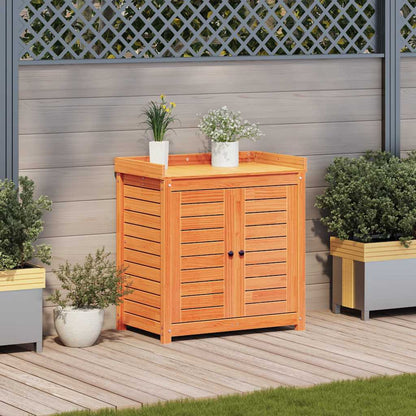 Potting Table with Shelves Brown 82.5x50x86.5cm Solid Wood Pine