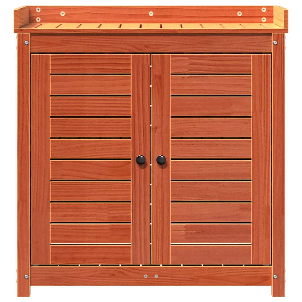 Potting Table with Shelves Brown 82.5x50x86.5cm Solid Wood Pine