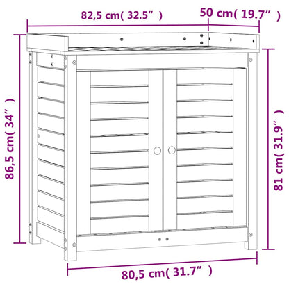 Potting Table with Shelves Brown 82.5x50x86.5cm Solid Wood Pine