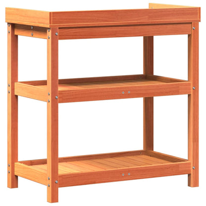 Potting Table with Shelves Brown 82,5x45x86,5 cm Solid Wood Pine