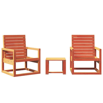 Garden Lounge Set | Wax brown | Solid pine wood | 3 Piece Set | Durable