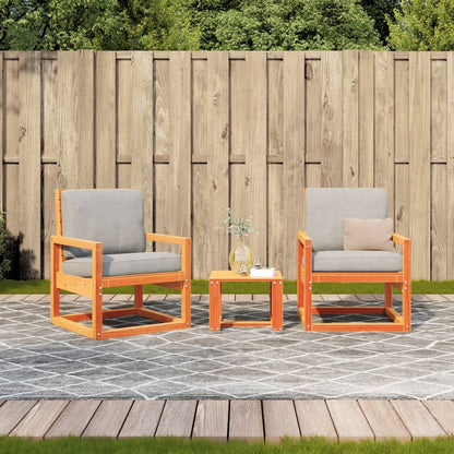 Garden Lounge Set | Wax brown | Solid pine wood | 3 Piece Set | Durable