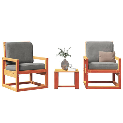 Garden Lounge Set | Wax brown | Solid pine wood | 3 Piece Set | Durable