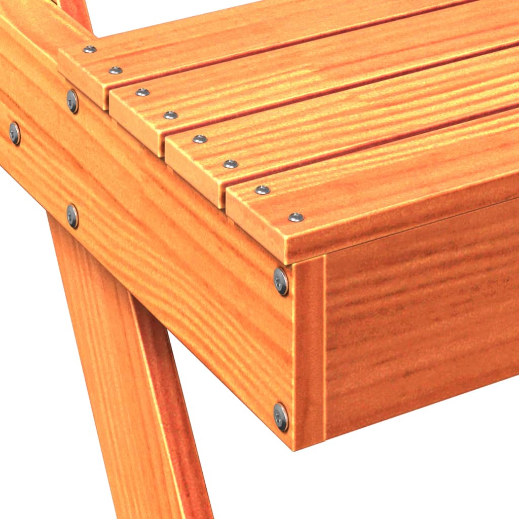 Picnic Table Wax Brown 105x134x75 cm Solid Wood Pine