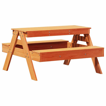 Picnic Table for Kids Wax Brown 88x97x52 cm Solid Wood Pine