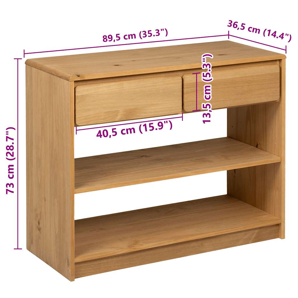Console Table SAUDA Oak 89.5x36.5x73 cm Solid Wood Pine
