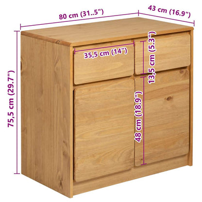 Sideboard SAUDA Oak 80x43x75.5 cm Solid Wood Pine