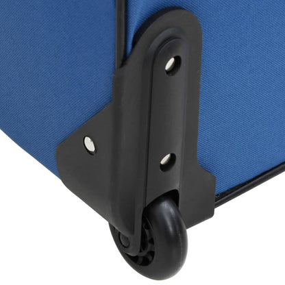 5 Piece Travel Luggage Set Blue Fabric 5 pcs Blue