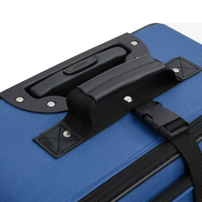 5 Piece Travel Luggage Set Blue Fabric 5 pcs Blue