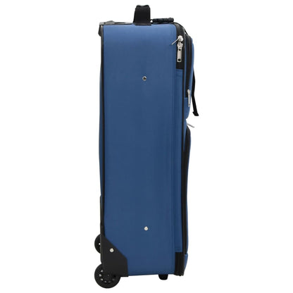 5 Piece Travel Luggage Set Blue Fabric 5 pcs Blue