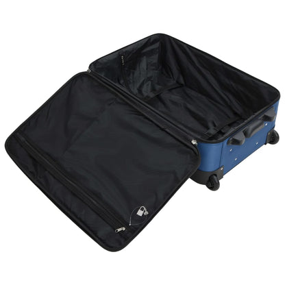 5 Piece Travel Luggage Set Blue Fabric 5 pcs Blue