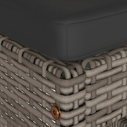 Garden Bar Stools with Cushions 6 pcs Grey Poly Rattan