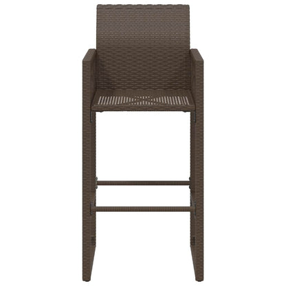 Garden Bar Stools 2 pcs Brown Poly Rattan