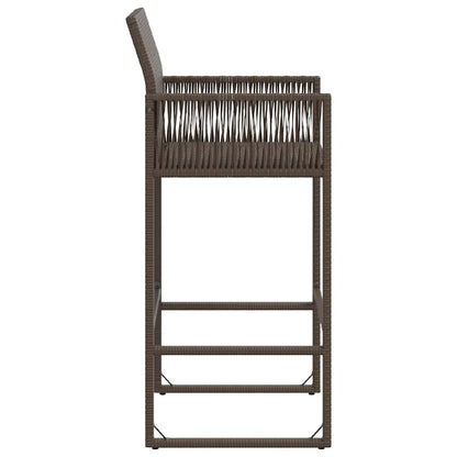 Garden Bar Stools 2 pcs Brown Poly Rattan