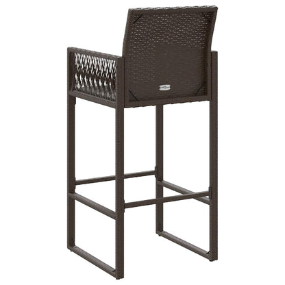 Garden Bar Stools 2 pcs Brown Poly Rattan