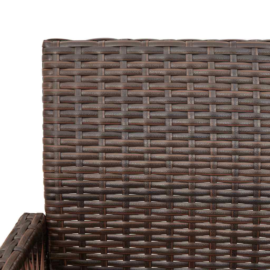 Garden Bar Stools 2 pcs Brown Poly Rattan