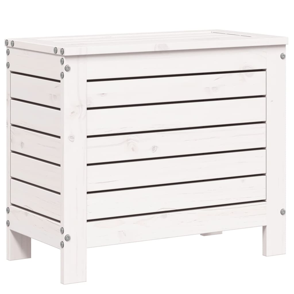 Garden Footstool White 62x31.5x52 cm Solid Wood Pine